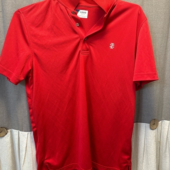 IZOD Polo Performance Shirt Men’s‎ Size Medium Red Golf Short Sleeve - Picture 2 of 10